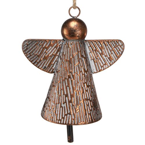 Decorative bell guardian angel metal bronze 19,5x12x19cm vintage