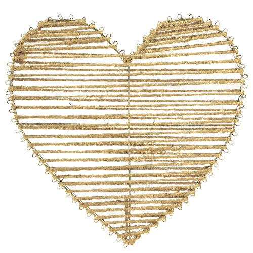 Floristik24 Decorative heart jute natural for Christmas decoration to hang 20cm 4pcs