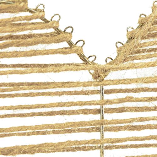 Product Decorative heart jute natural for Christmas decoration to hang 20cm 4 pieces