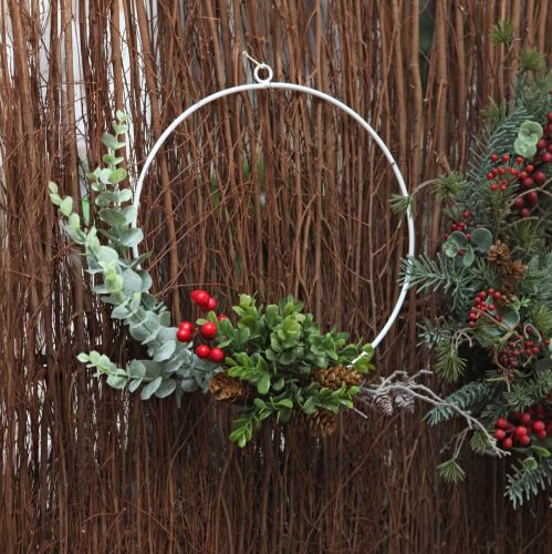 Product Decorative wreath eucalyptus, berries and cones artificial Ø30cm