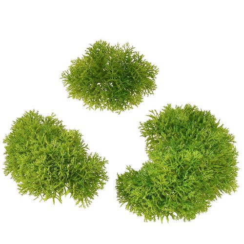 Product Decorative moss artificial green – moss cushion 10/12/14cm 3 pcs