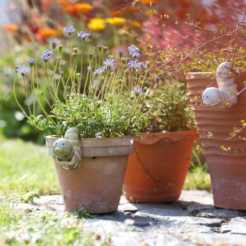 Product Funny worm decoration ceramic caterpillar hanging decoration pot 9x6cm 2pcs