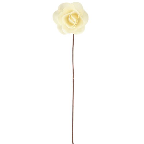 Product Decorative Roses Cream Artificial Roses Wooden Roses Ø7.5cm 12 pcs