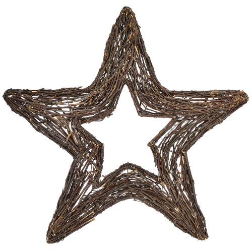 Floristik24 Decorative stars for hanging willow stars natural 48cm 2pcs