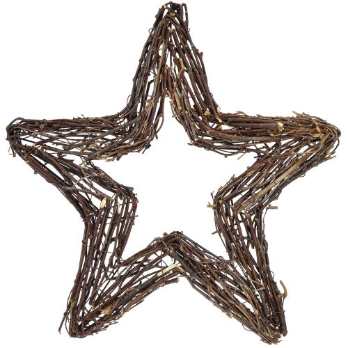 Decorative stars for hanging wall decoration willow natural 40cm 2pcs