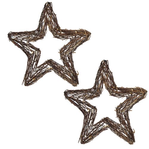 Product Decorative stars for hanging wall decoration willow natural 40cm 2pcs