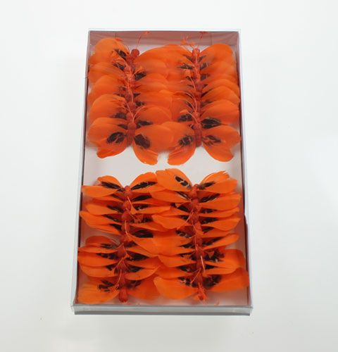 Floristik24 Decorative butterflies on wire orange 9cm 36pcs