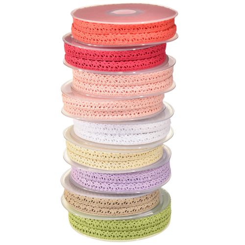 Floristik24 Decorative ribbon crochet lace various colours W12mm L20m