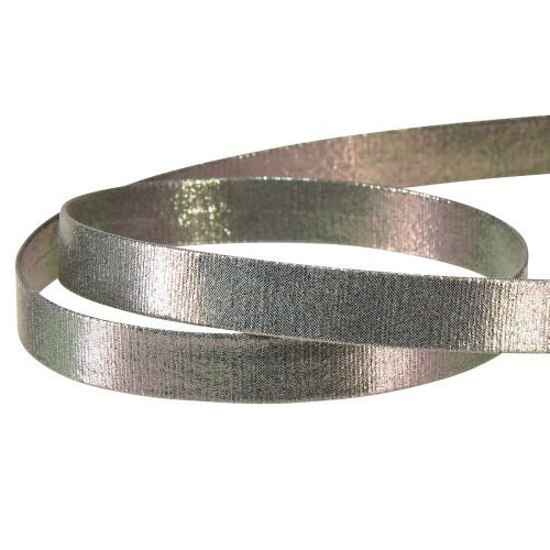 Product Decorative ribbon silver metallic look decorative ribbon 15mm 15m