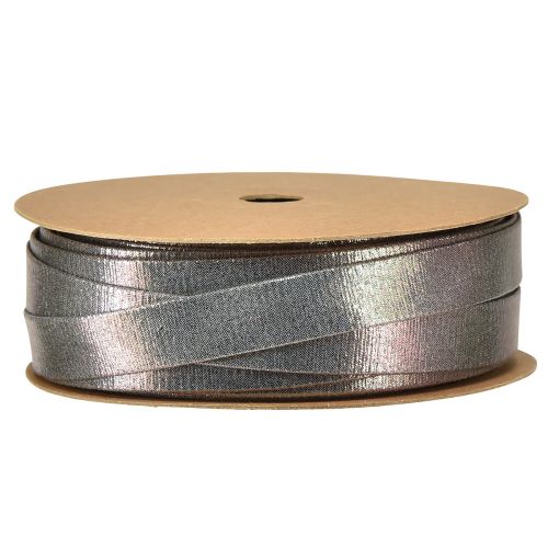 Product Decorative ribbon silver metallic look decorative ribbon 15mm 15m