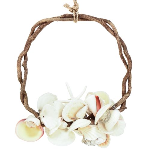 Floristik24 Maritime decoration ring with sea snails and shells – Natural white, Ø 25 cm – Perfect for coastal-inspired decoration