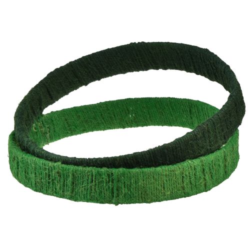 Product Decorative ring jute decoration loop green dark green 4cm Ø30cm 2pcs