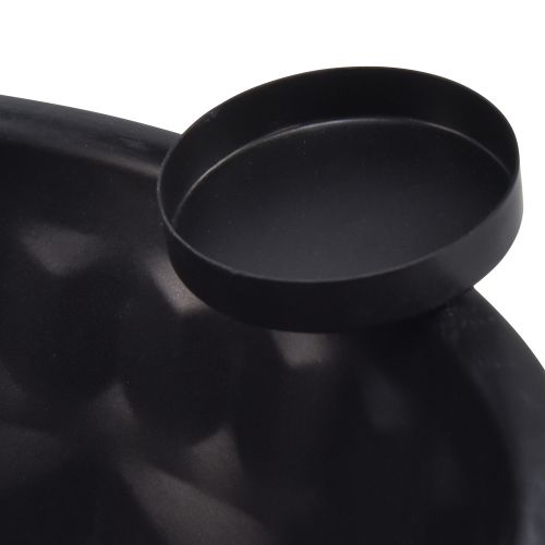 Product Decorative metal bowl in black – Gugelhupf design, 26 cm – Stylish tealight holder for a cozy ambience