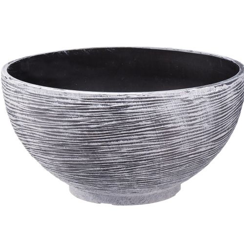 Decorative bowl round plant bowl grey black Ø35cm H18cm