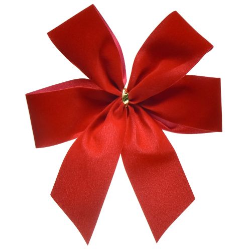 Floristik24 Decorative Bow Red Velvet Bow 4cm wide Christmas Bow for outdoors 15×18cm 2pcs