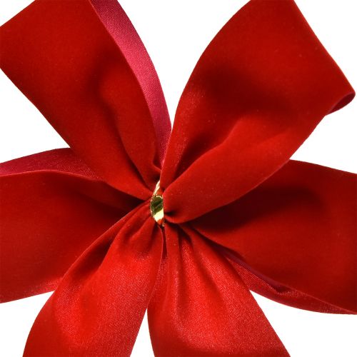 Product Decorative Bow Red Velvet Bow 4cm wide Christmas Bow for outdoors 15×18cm 2pcs