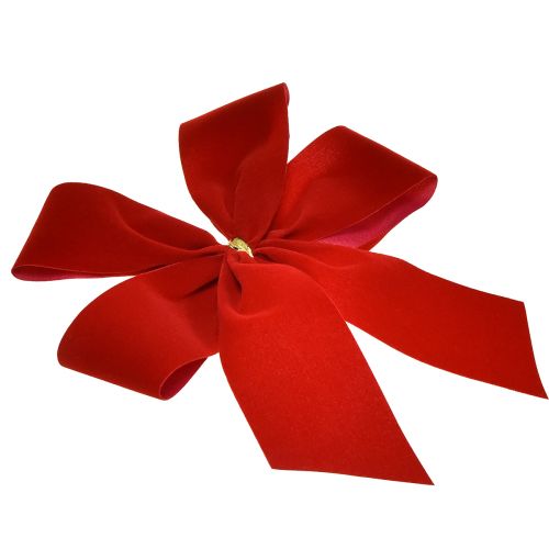 Product Decorative Bow Red Velvet Bow 4cm wide Christmas Bow for outdoors 15×18cm 2pcs