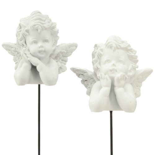 Product Decorative plug angel figures grave decoration white H5cm 6 pcs