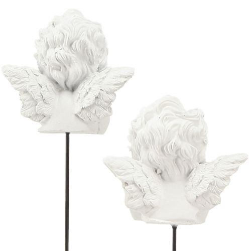 Product Decorative plug angel figures grave decoration white H5cm 6 pcs