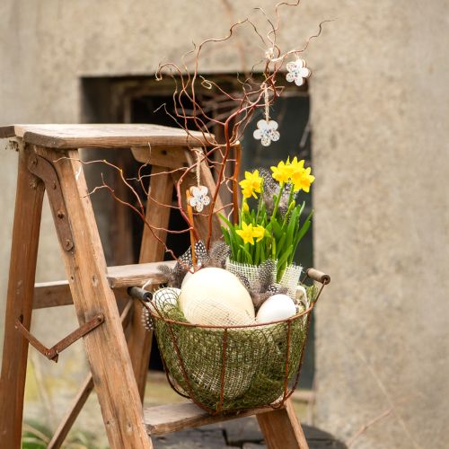 Product Wire basket vintage round with handle rust metal basket Ø26.5cm