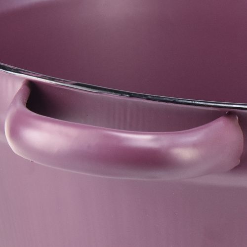 Product Bucket with handles plant tub metal purple Ø22.5cm H10.5cm
