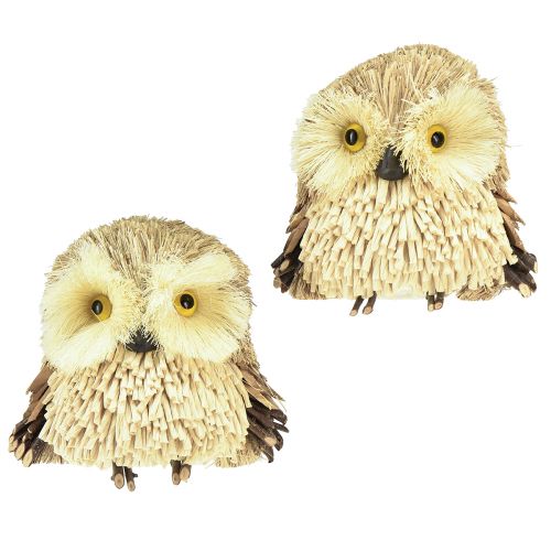 Owl decoration figures autumn with cones 12.5×10×10cm 2pcs