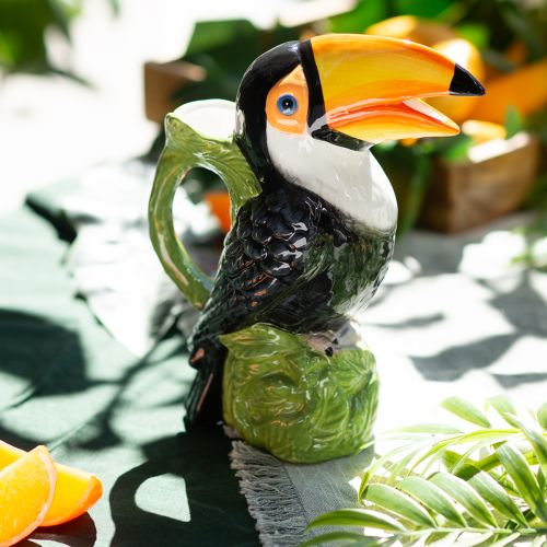 Product Exotic decorative vase toucan ceramic figure colorful 20×10×24cm