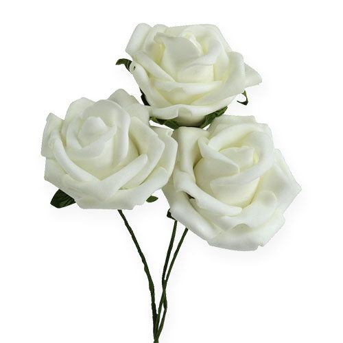 Floristik24 Foam Rose Ø6cm White 27 pcs