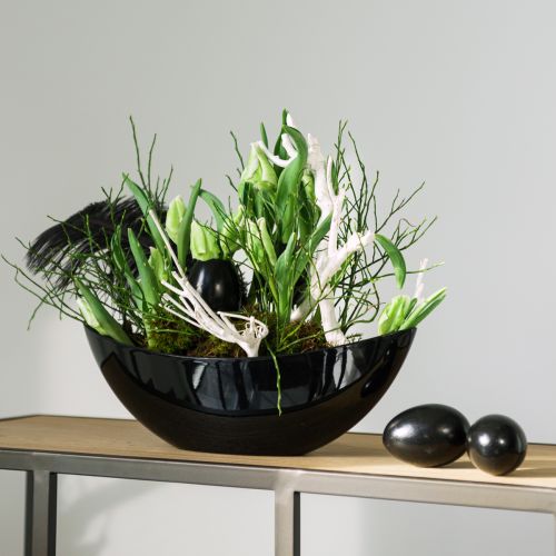 Floristik24 Goose Eggs Black Blown Eggs Easter Decoration Pack of 12