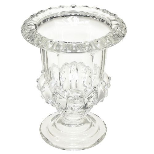 Product Glass vase with base vintage decor clear Ø16cm H20cm