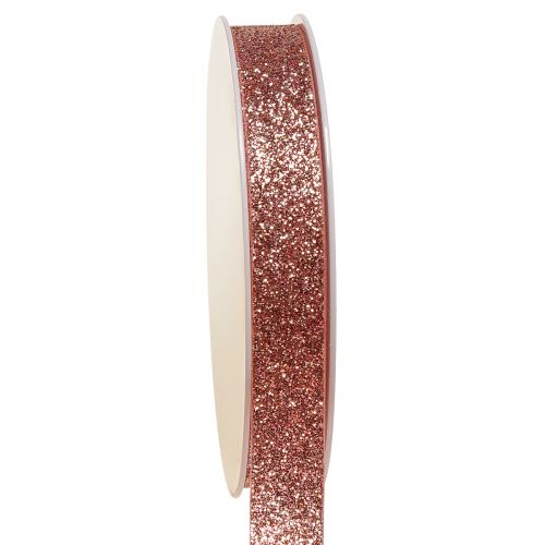 Glitter ribbon in pink decorative ribbon glitter W15mm L18m