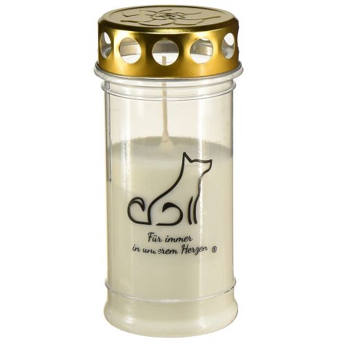 Grave light dog grave candle for animals white Ø7cm H16.5cm