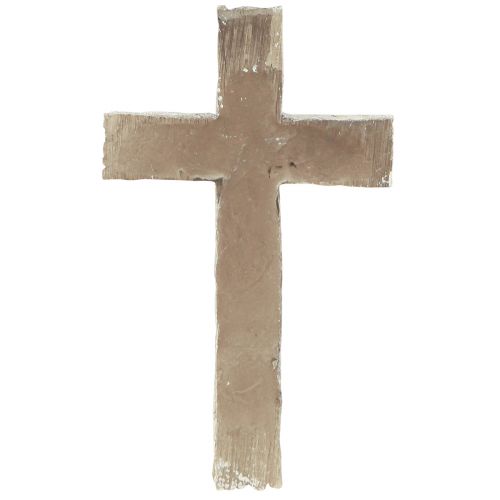 Product Grave decoration cross rustic grey white polyresin 12×7cm 6 pcs