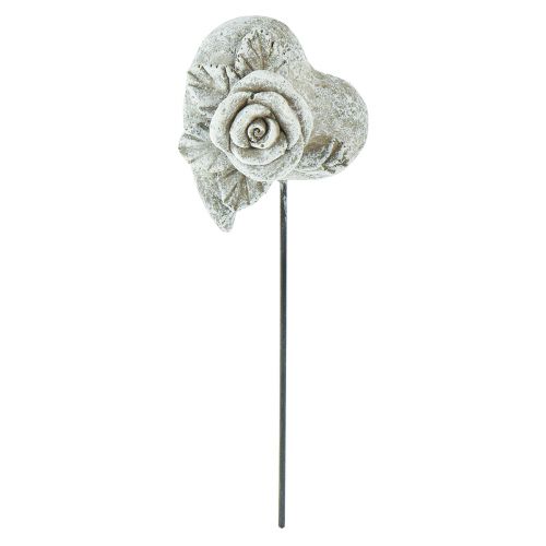 Product Grave marker heart memorial marker rose cast stone 5.5cm 6 pcs