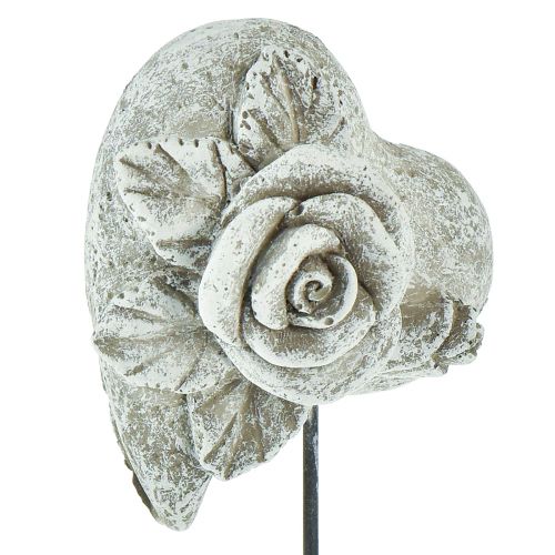 Product Grave marker heart memorial marker rose cast stone 5.5cm 6 pcs