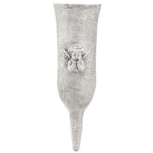 Grave vase polyresin angel motif vase for sticking H29cm