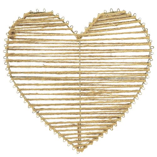 Heart Jute Natural For Dried Flowers 35cm 4pcs