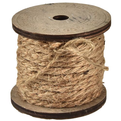 Jute cord decorative cord rustic Ø5mm wooden spool with 7m each 2pcs