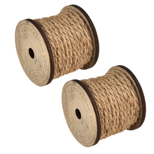 Product Jute cord decorative cord rustic Ø5mm wooden spool with 7m each 2pcs