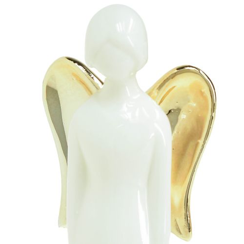 Product Angel figurines ceramic angel white gold 6cmx5cmx15cm 2pcs