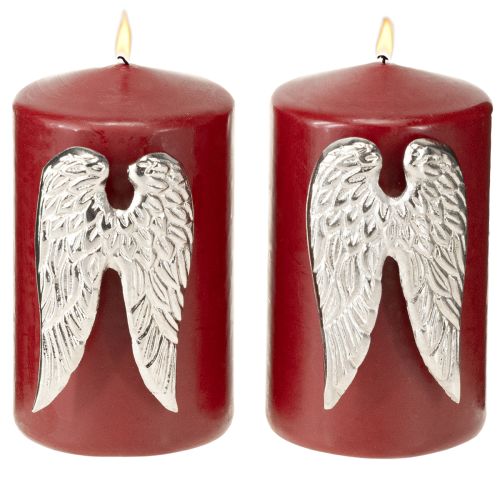 Product Candle pins Christmas angel wings silver 4×7cm 4 pcs