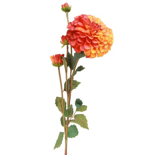 Floristik24 Artificial Dahlias Decoration Flowers Orange Red Ø10 L80cm 2pcs