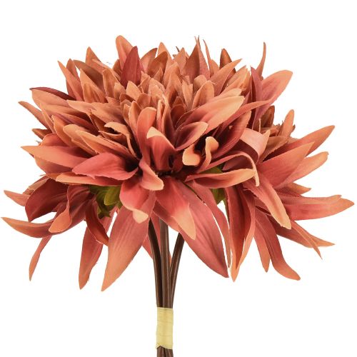 Artificial Dahlia Red-Brown Flower Ø15cm L28cm 3 pcs