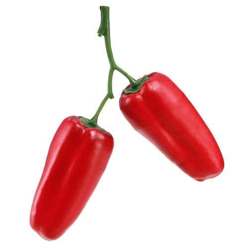 Product Artificial Red Pepper on Branch Vegetable Decoration L8cm