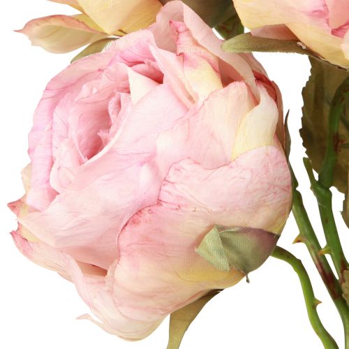 Product Artificial Roses Silk Flowers Pink L44cm 4 pcs