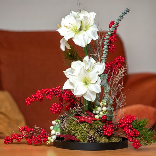 Product Artificial Amaryllis like real artificial flowers White Amaryllis 40cm 3pcs