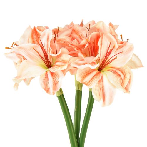 Floristik24 Artificial Amaryllis Artificial Flowers White Red Orange Amaryllis 40cm 3pcs