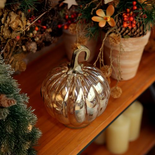 Product Pumpkin decoration glass glass pumpkin table decoration orange Ø14cm H18cm