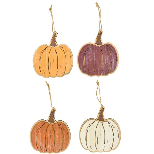 Pumpkin decoration for hanging wooden decoration autumn 14.5x13cm 8pcs