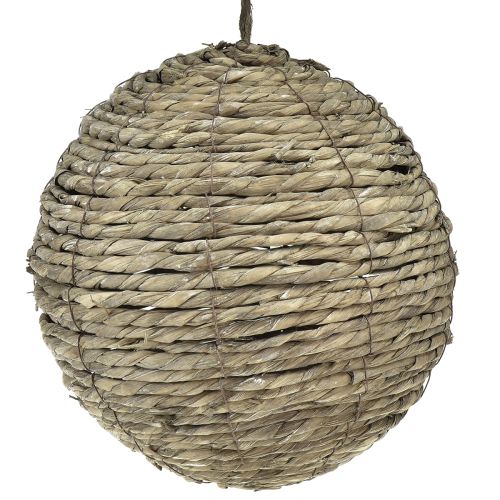 Ball for hanging straw ball grey washed Ø25cm